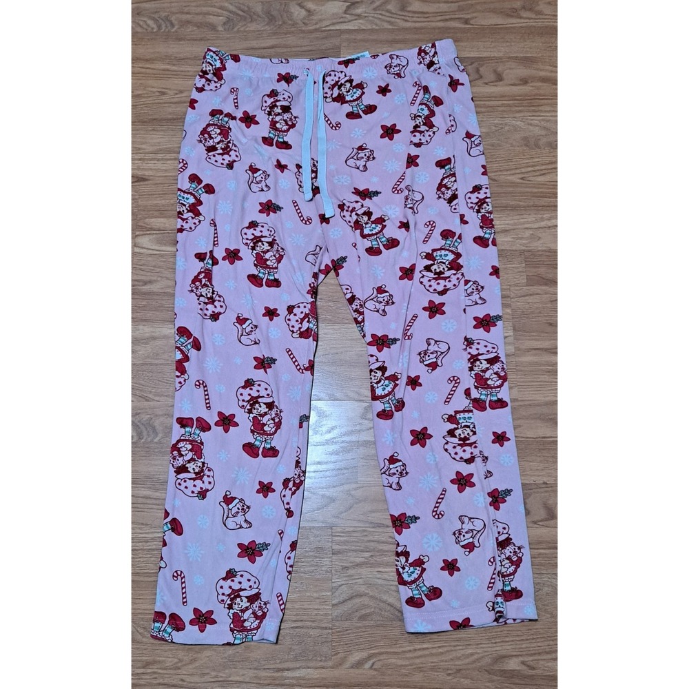 Strawberry Shortcake Womens Plush Christmas Pajama Pants Sz small